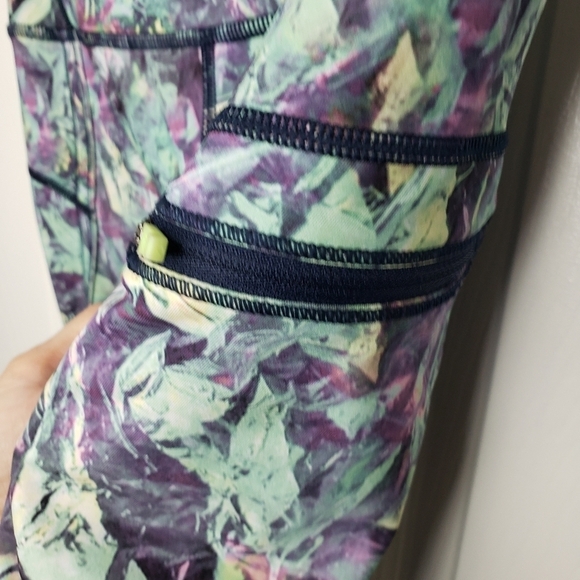 Lululemon Run Tight Legging 4 Topspeed Crop Iridescent Multi Workout Yoga - Picture 4 of 11